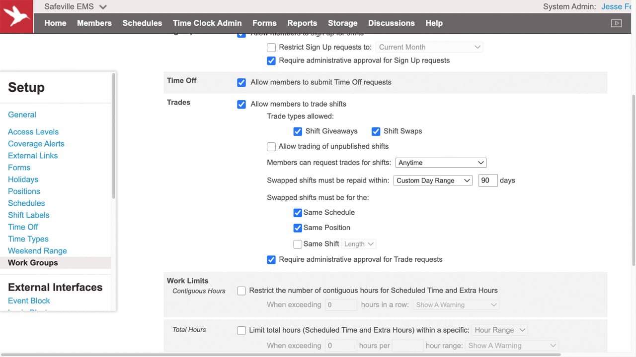 The Trades feature has recently been extended to allow members to Swap shifts of different lengths.