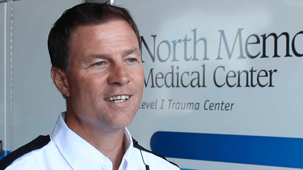 Preview thumbnail of North Memorial Ambulance video. Links to North Memorial Ambulance Testimonial Page