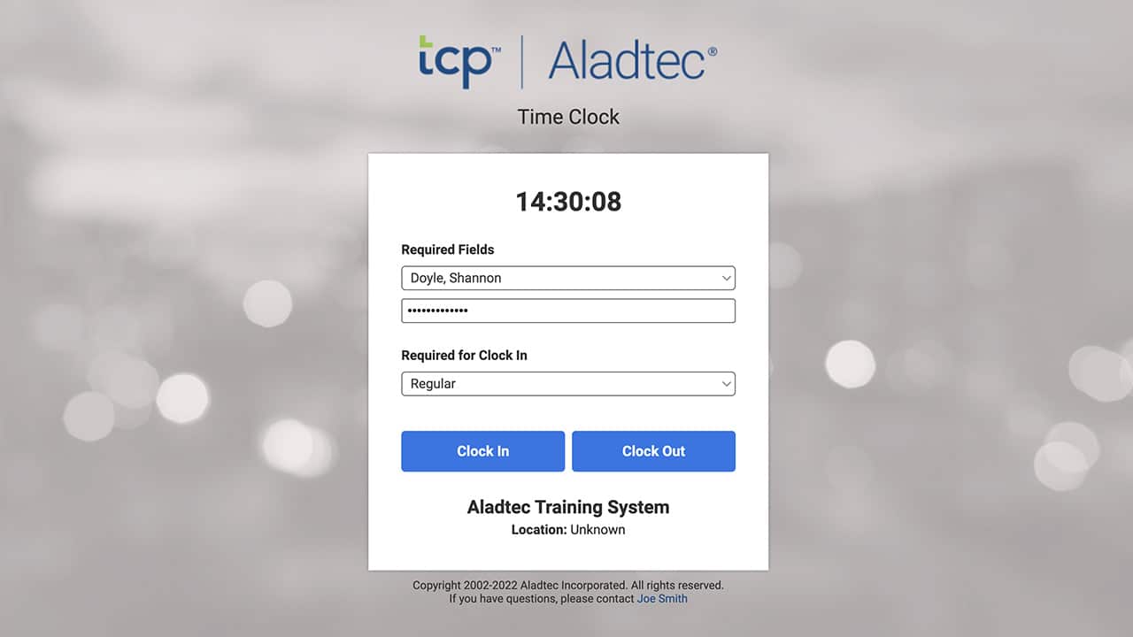 TCP | Aladtec's Time Clock